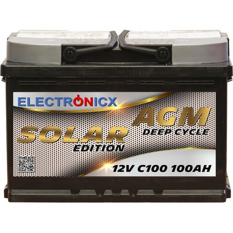 Electronicx Solar Edition Batterie AGM 100 AH 12V Solar Versorgung Solarbatterie (1/5)