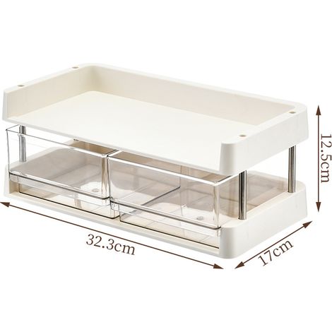 Boîte de rangement pour sachets de thé à plusieurs niveaux, présentoir pour capsules de café et en-cas, format compact à 2 niveaux (2 petites boîtes) pour comptoir (1/5)