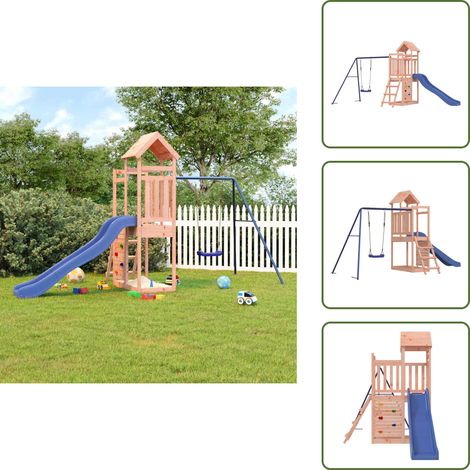 Spielturm Massivholz Douglasie - Holzspielplatz - Gartenspielplatz - Spielturm - Rutsche - Schaukelset