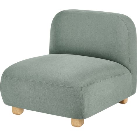 Sillón modular de tela asiento 1 plaza patas de madera repelente al agua moderno verde claro Amli