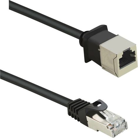 Online Store RF-4394121 RJ45 Câble réseau, câble patch CAT 5e F/UTP 1.00 m noir Rallonge avec cliquet d'encastrement, contacts dorés 1 pc(s) W814741 (1/4)