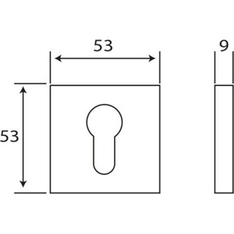 Trou de serrure carré en acier inoxydable Inther, INTHER