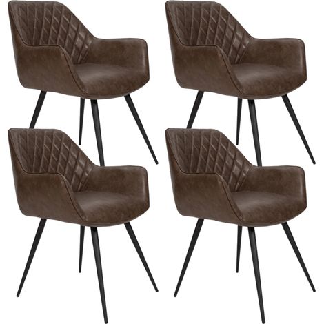 Set mit 4 industriellen Esszimmerstühlen Cara Taupe mit