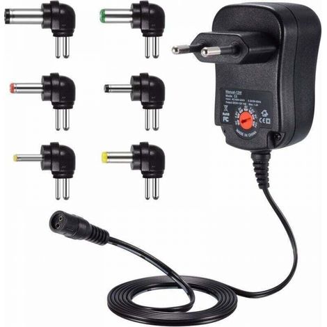 12W Adaptateur Alimentation Universelle 3V 4,5V 5V 6V 7,5V 9V et 12V, Chargeur Secteur Transformateur DC 220V (1/5)