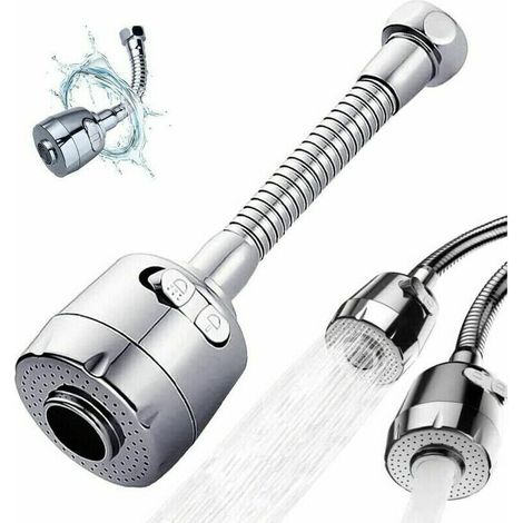 Ugello per rubinetto, estensione per rubinetto da cucina, aeratore per rubinetto, estensione per testa di spruzzo girevole, schiumogeno, estensione per rubinetto girevole a 360°, modalità schiuma e pi