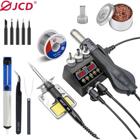 Station de soudage 2 en 1 (norme européenne 220 V) 750 W avec écran LCD pour la réparation de circuits intégrés BGA, SMD et PCB de téléphones portables (1/5)
