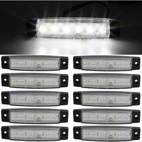 10 pcs 9,7 cm 6 LED côté 12V LED MARKER Remorque Feux de gabarit pour camion, marqueur lumière Ambre, partie arrière Feu de Gabarit, camion Cab Feux de gabarit, RV Convoi