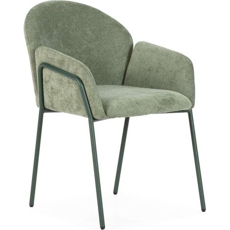 Pack de 2 sillones modelo Asia tapizado textil verde, 84cm(alto) 65cm(ancho) 61cm(largo) (1/5)