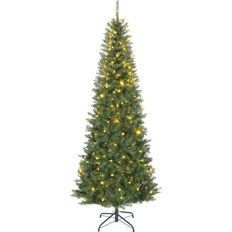 210 cm hoher Weihnachtsbaum, beleuchtet mit 350 weißen und mehrfarbigen Lichtern, 9 Beleuchtungsmodi
