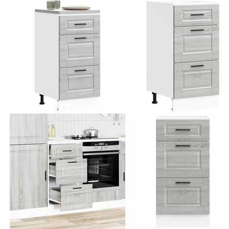 Mueble bajo de cocina porto gris sonoma madera reconstituida - Almacenamiento bajo cocina - Madera de ingeniería