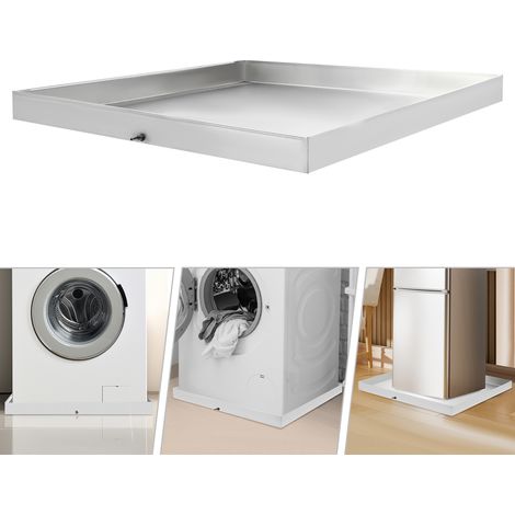 31,89 x 29,92 x 2,48 pulgadas Bandeja para lavadora Bandeja de goteo compacta y resistente de acero inoxidable 304 con orificio de drenaje y adaptador para manguera (1/5)