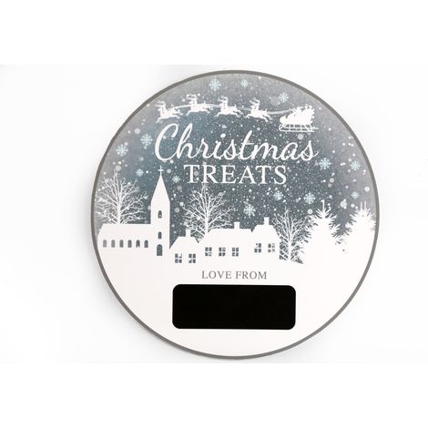 Calendrier de l'Avent rond avec ardoise NOEL GIVRE