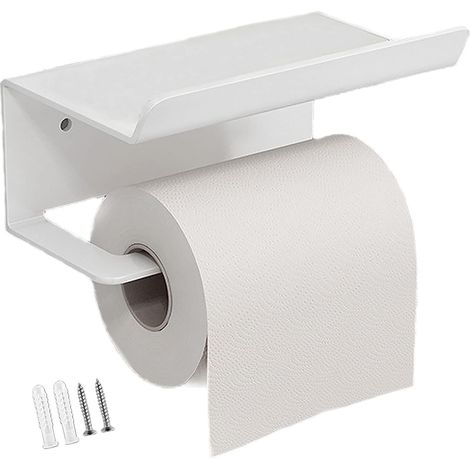 Toilet Paper Holder, Stainless Steel Towel Holder for Cell Phone, Toilet Paper Roll Holder, Toilet Paper Holder with Shelf for Bathroom and Kitchen (1/3)