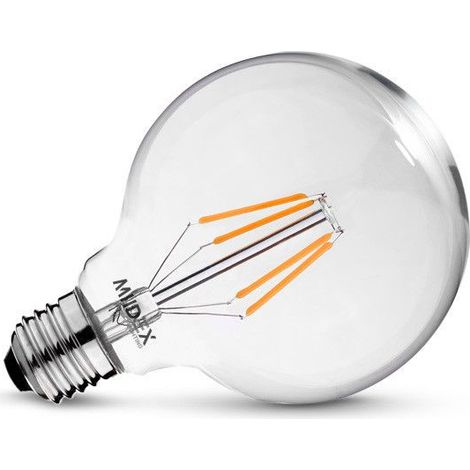 Ampolla LED filament - sfera E27 4000K Bianco neutro - G125 - 8W - Finitura trasparente - dimmerabile (1/2)