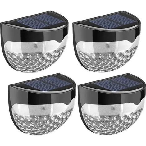 Lampes de jardin - Lot de 4 lampes d'extérieur - Veilleuse étanche pour allée, patio, terrasse, clôture - Lampe de ODIPIE (1/4)