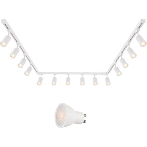 Kit Rail LED Monophasé en U + 14 Spots GU10 Blanc - 800 cm - Blanc Neutre () - SILUMEN (1/3)