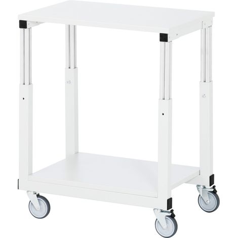 Tischwagen 2 Ladeflächen L700xB500mm lichtgrau RAL 7035 Trgf.150 kg RAU (1/2)