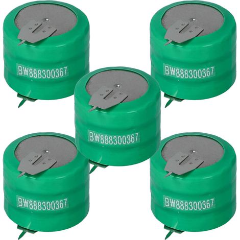 vhbw 5x NiMH Ersatz Knopfzellen-Akku Typ V250H 250mAh 3,6V kompatibel mit Modellbau-Akkus, Solar-Leuchten uvm.