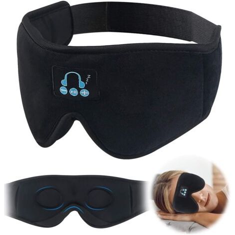 Casque de sommeil masque pour les yeux Bluetooth, masque de sommeil 3D masque pour les yeux de musique sans fil Bluetooth 5.0 pour les dormeurs latéraux avec haut-parleurs stéréo HD parfait (1/5)