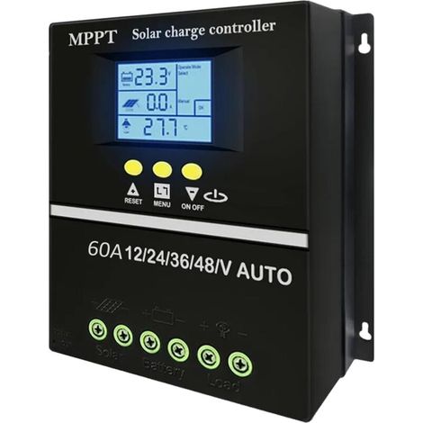 Contrôleur de charge photovoltaïque - Contrôleur de charge photovoltaïque, Contrôleur de charge solaire Dispositif de gestion de l'énergie solaire avec écran LCD (60 A)