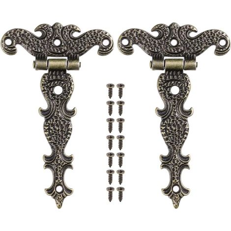 2pcs Zinc Alloy T Shape Decorative Hinges for Cabinet Door (1/5)