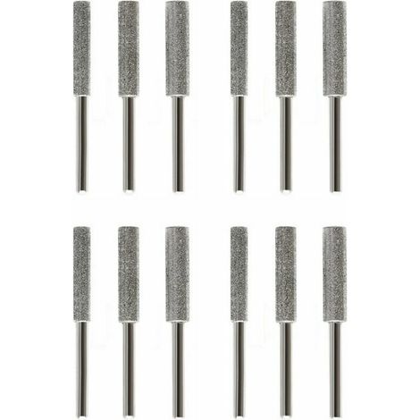 Disco abrasivo y piedra de afilar para cadena de motosierra de 4 mm, paquete de 12 (plateado) (1/4)