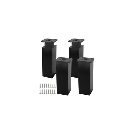 4er-Set verstellbare Möbelbeine aus schwarzem Metall, 12 cm, mit 16 Schrauben, für Küchenschränke und Tische (schwarz, 12 m) (1/5)