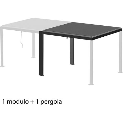 MOONTRIMMER - modulo per estensione pergola bioclimatica in alluminio modulare 3 x 3 m (1/2)