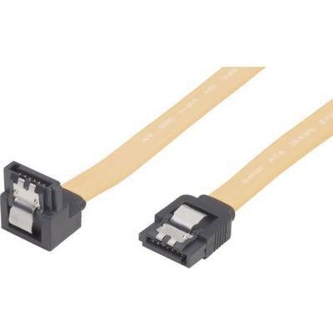 Câble SATA II 300 L à coudes courts 0,5 m – Y093531 – Connectique fiable pour disques durs et SSD (1/2)