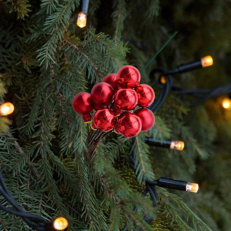 Décorations de Noël, boules de Noël, boutures, bouquets de fleurs artificielles, décorations, boules de Noël, fruits rouges, fleurs séchées (1/5)