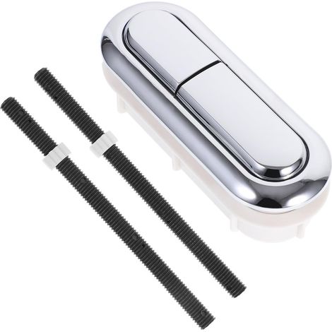 Bouton de Chasse D'eau Double pour Réservoir Wc Ovale Argenté Abs (1/4)