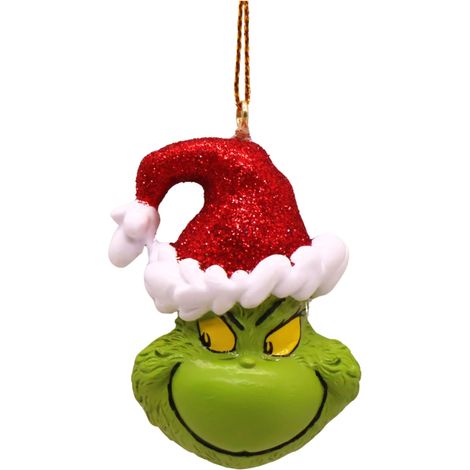 Pendente 3D Grinch con Cappello Babbo Natale H6cm Verde Rosso Peraga Christmas