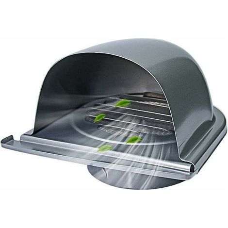 100mm Grille Aeration de Ventilation Inox, Grille de Hotte Cheminée Ronde Extéri, Grille D'aération U avec Filet Anti insectes, Grille Ventilation avec 45° Lamelles, pour Cuisine (1/5)