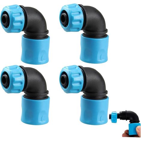 4 Pièces Adaptateurs coudés à raccord rapide pour tuyau d'arrosage 12 mm,Connecteurs à 90 degrés,Connecteurs rapides coudés pour robinet de tuyau (1/5)