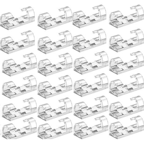 (transparent) Lot de 100 clips de câble autoadhésifs en acrylique pour organiser les câbles, organisateur de câbles, organisateur de câbles en plastique pour fixer les câbles (1/5)