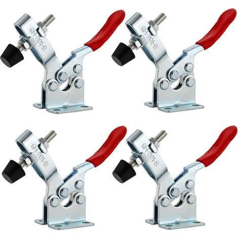 4Pcs Sauterelle de Serrage Pince à Bascule Horizontale GH-201-B Pince a Levier Horizontal Déblocage Rapide Serre Joint Sauterelle (1/4)