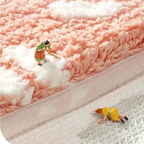 Tapis De Bain - 40x60 Cm - Microfibre Shaggy - Dos TPE Antidérapant - 1 Piece (1/4)