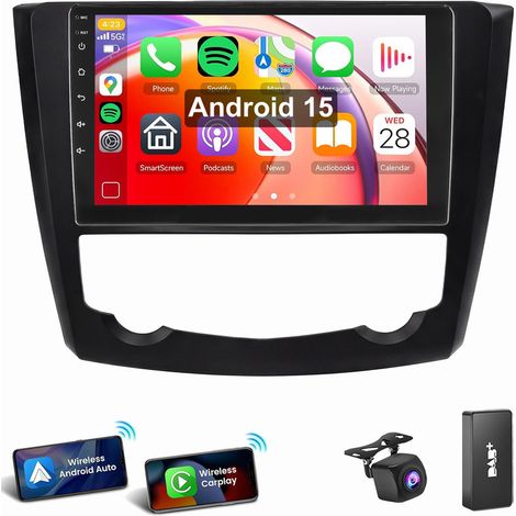 Pour Renault Kadjar 2015-2022 Android 15 Carplay Autoradio GPS WiFi BT 2+64G DAB CAM