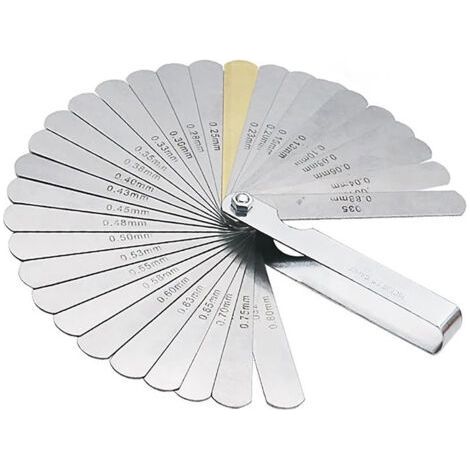 Jauge d'Épaisseur,32 Lames Jeu Cale Soupape En Acier Inoxydable, Marquage Métrique/impérial, Pour Mesurer L'écart Largeur, Pour la moteur/bougie/soupapes. (1/5)