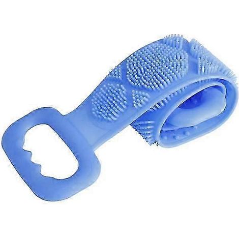 1 éponge corporelle en silicone, brosse de bain, serviette exfoliante, frotteur pour le dos, ceinture de massage pour la douche, brosse de nettoyage pour la peau (modèle allongé) (1/3)