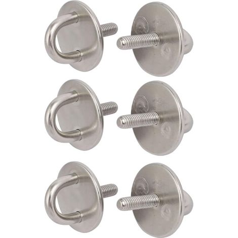 6 pièces M6 Gewinde Runde Türhaken Haken Pad Eye Augenplatte au 304 Edelstahl de (1/3)
