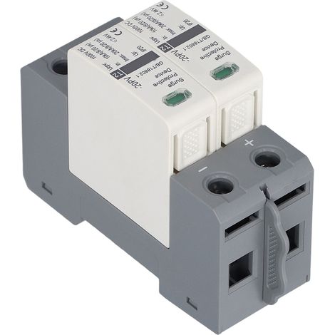 Parafoudre protection surtension 1000V DC rail DIN 2P 10-20kA disjoncteur surtension pour système DC (1/5)