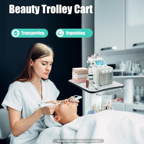 Kosmetikwagen Beauty Salon Trolley, Tragbar Medizinischer Wagen mit Ablagefach, Universal Wheel Gerätewagen Friseur Rollwagen für Schönheitsinstrument (1/5)