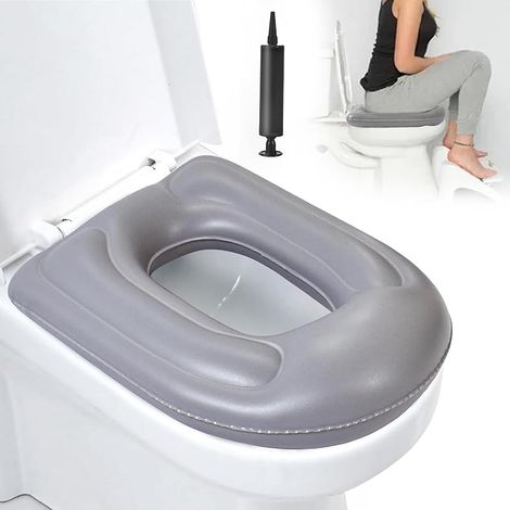 Coussin de siège de toilette gonflable avec ventouse, housse de siège de toilette réglable en hauteur, étanche, housse de siège de toilette pour adultes, handicapés, personnes âgées