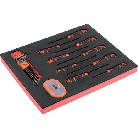 Set di attrezzi Bahco fit&go 2/3 inserto in schiuma 49 pezzi