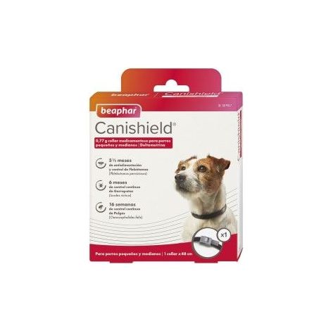 Collier antiparasitaire Canishield pour chiens Petites races - Triple Protection Flebotoms, Ticks et Fuyal - 1 Collier 48 cm