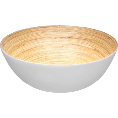 Saladier blanc en bambou de 25 cm pour salade et cuisine écologique (1/2)