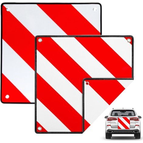 2pcs réflecteurs pour voiture, réflecteurs de voiture, panneaux d'avertissement réfléchissants double face pliables en PVC flexibles (1/5)