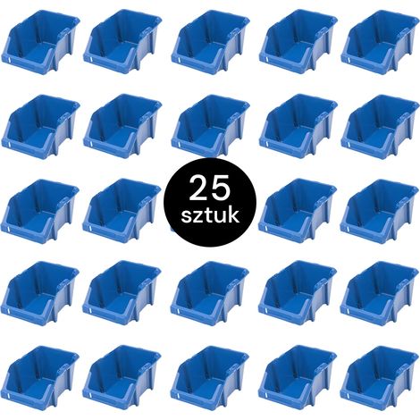 Plateau de rangement Mega-M en plastique bleu 155 x 250 x 120 mm (lot de 25) N (1/5)