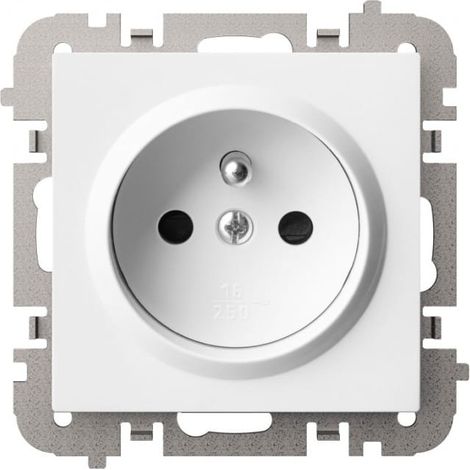 Enchufe Vestra 2P+Z sin marco, empotrable, IP20, blanco, 3833-10